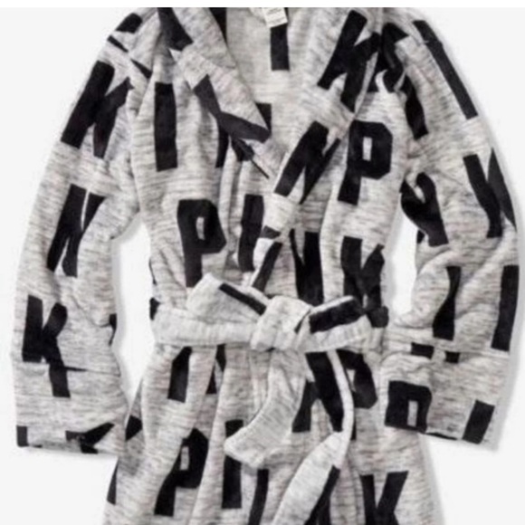 PINK Victoria's Secret Other - VS PINK Logo Gray & Black Robe